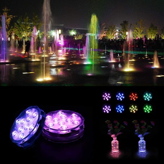 EECOO Underwater LED Lights, IP68 Waterproof Swimming Pool SPA Lights with Remote Control, Colorful Aquarium Lights ,Suitable for Vase Bases, Bathtubs, Fish Tanks and Home Decorations (4 Pack) - Image 2