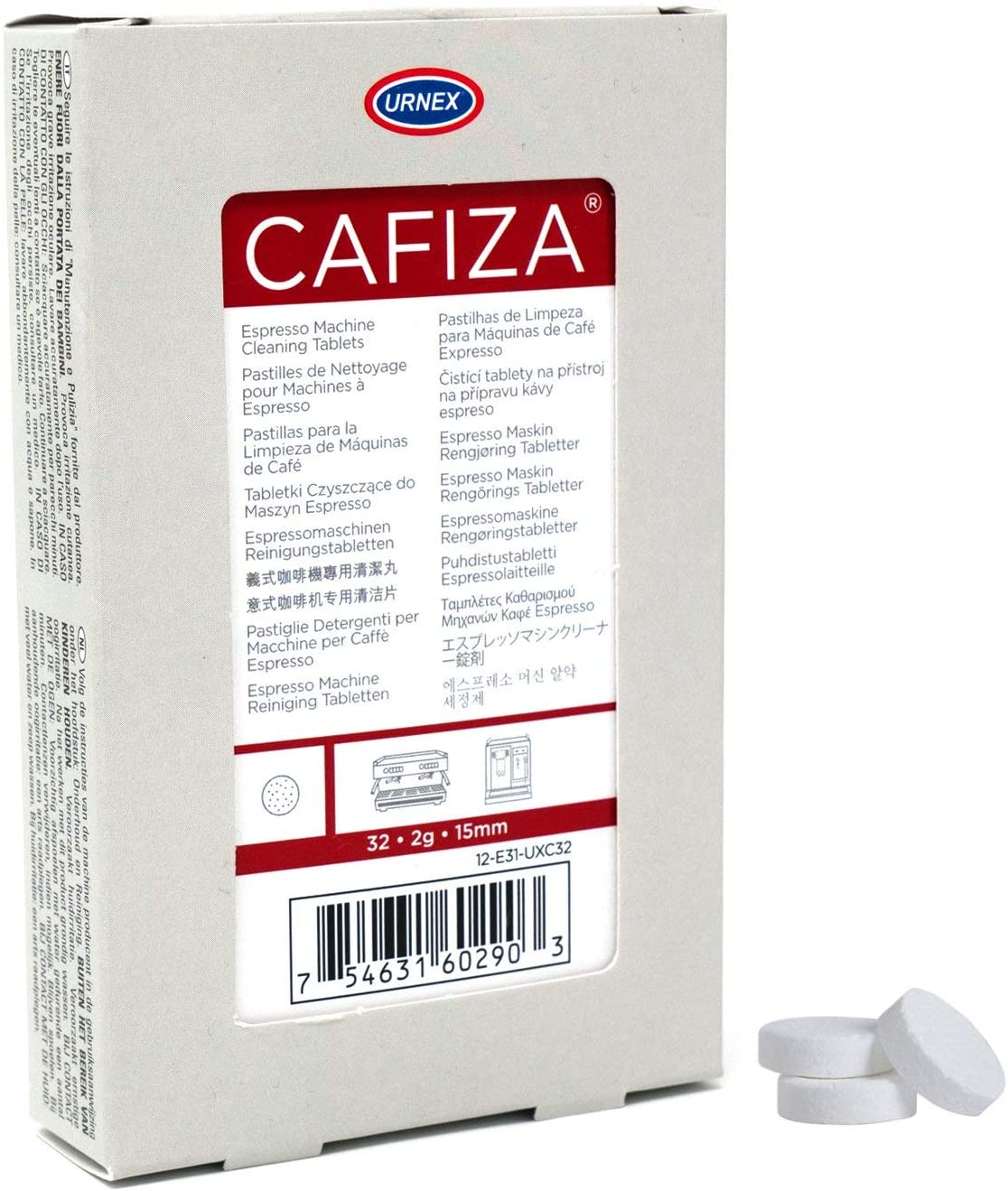 Urnex URN0301 Cafiza Espresso Machine Cleaning Tablets, Pack of 32, White, 32 count (Pack of 1) - Image 2