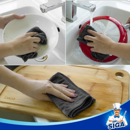 MR Microfiber Cleaning Cloth, All-Purpose Cleaning Towels, Pack of 6, Size 13.8 x 15.7 in - Image 3