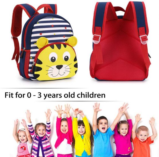 IGNPION Nursery Kids Backpacks Toddle Children School Bag Zoo Lunch Bag 3D Cute Animal Cartoon Preschool Rucksack (Stripe Tiger) - Image 3