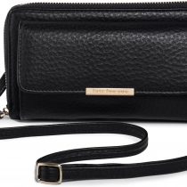 Katloo Crossbody Phone Bag, Small Cellphone Sling Purse Wallet for Women with Long Strap, Multifunctional Phone Pouch Shoulder Bag with Zipper Credit Cards Slots (Black)
