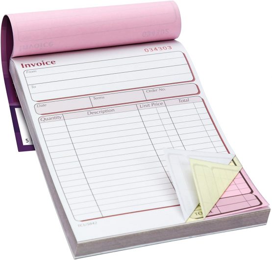 Pukka Pad, NCR Triplicate Invoice Book 203 x 137mm Pack of 5