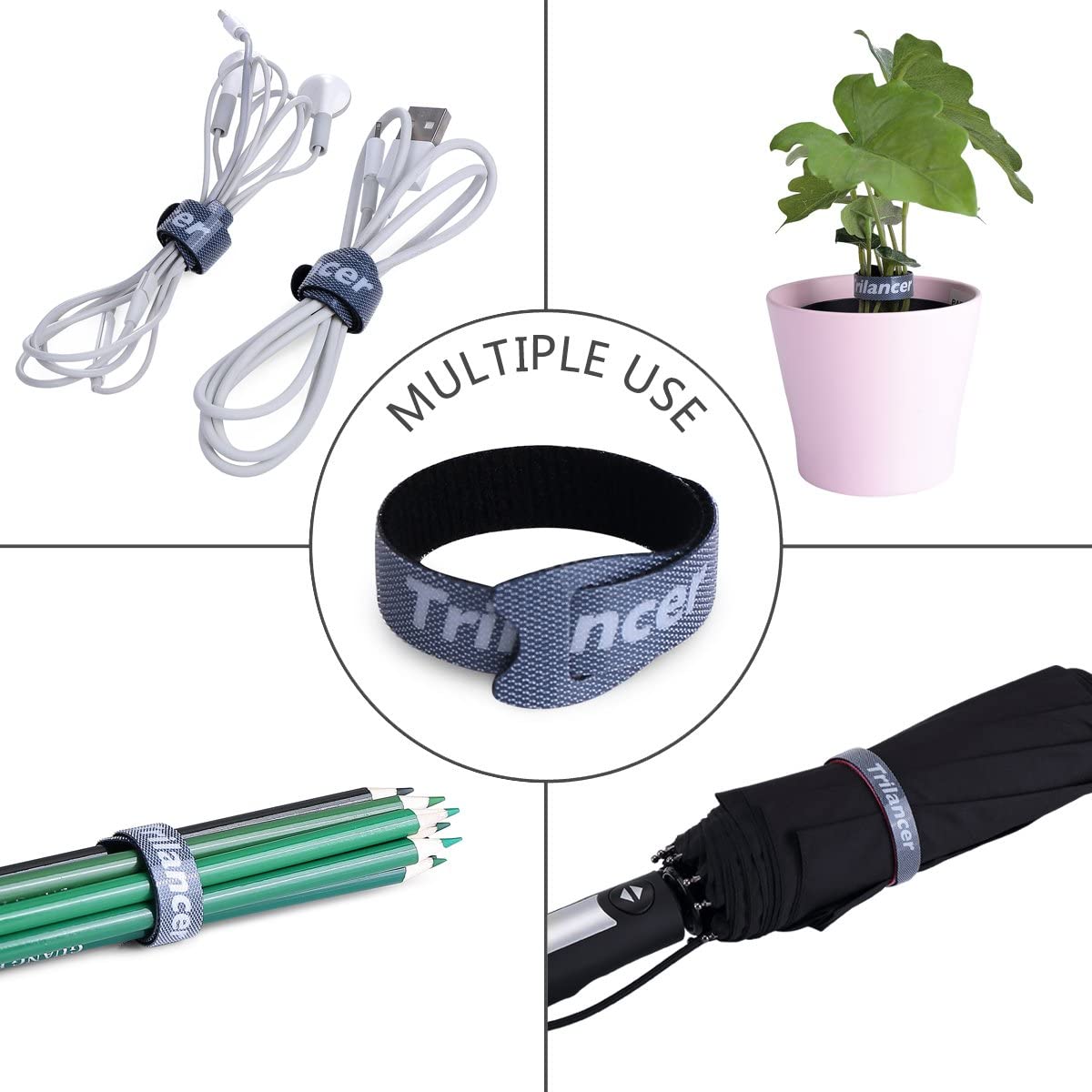 Reusable Cable Straps Wire Ties, Pack of 50 Trilancer Adjustable Cord Fastener Cable Organizer, 20 cm (Colour) - Image 3
