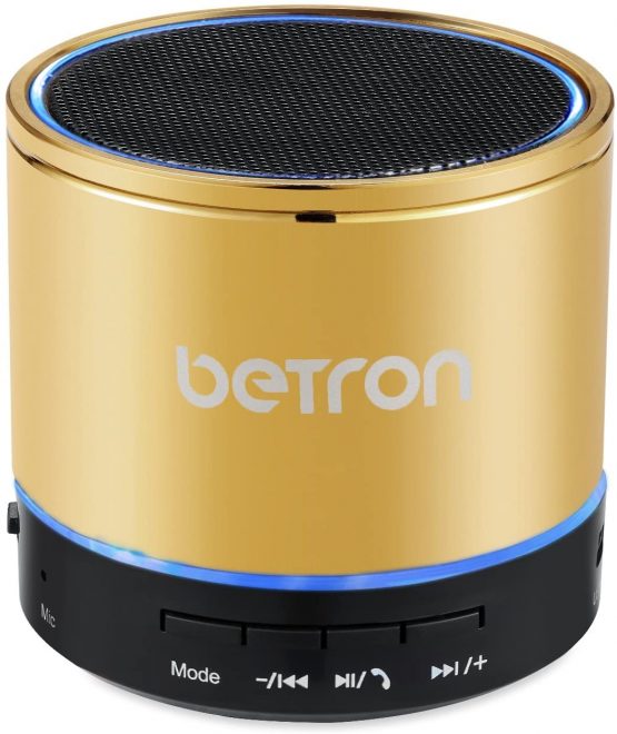 Betron KBS08 Wireless Portable Speaker Compatible with Smartphones Tablets Mp3 Players, Gold