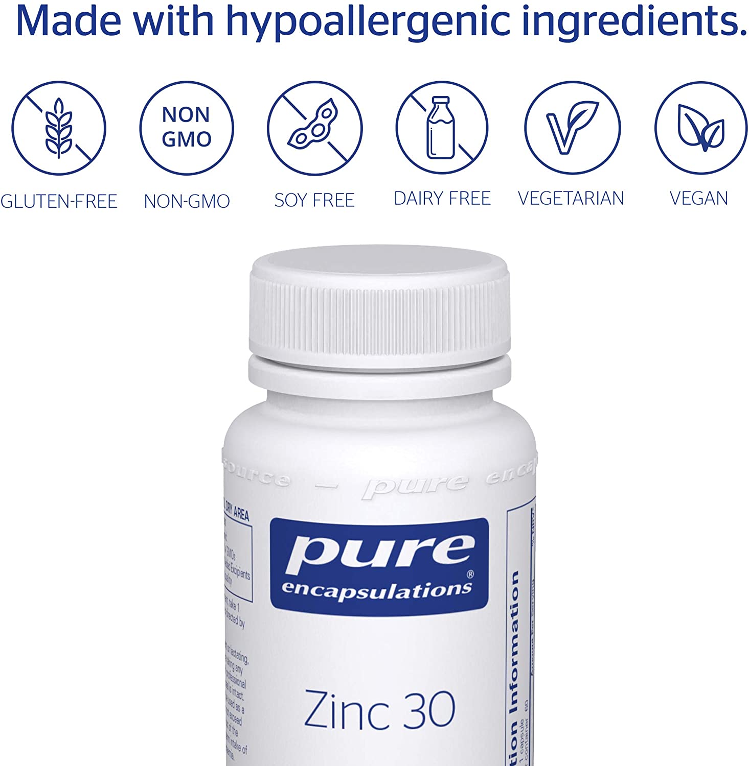 Pure Encapsulations Zinc 30 - Zinc Picolinate 30mg - Highly Absorbable Hypoallergenic Supplement - 60 Capsules - Image 4