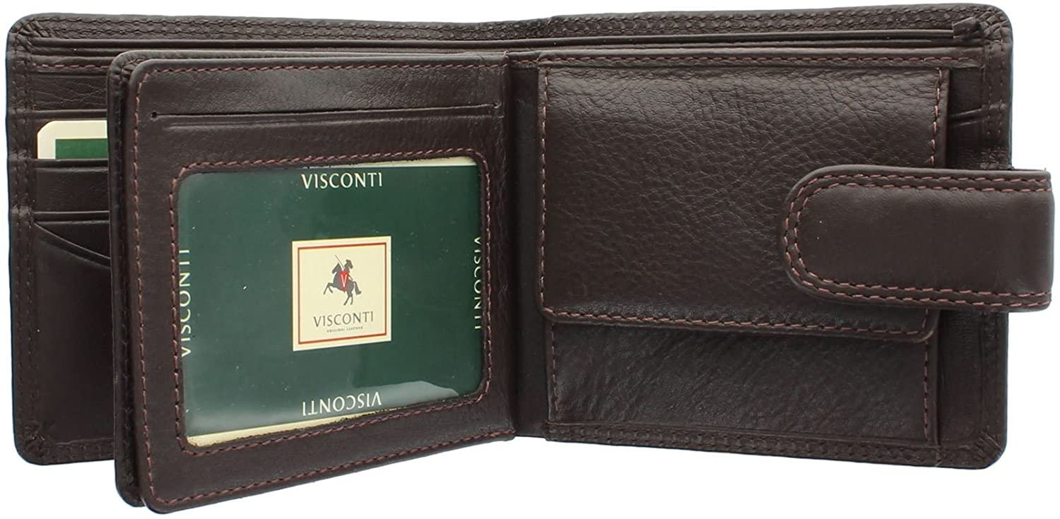 VISCONTI Heritage Collection Strand Leather Wallet with Tab Closure RFID Blocking HT13 Chocolate