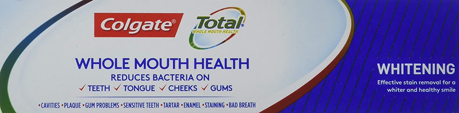 Colgate Total Whitening Toothpaste 125 ml, Fluoride Toothpaste, Whiter Teeth, Stronger 24-Hour Bacterial Defence* - Image 2