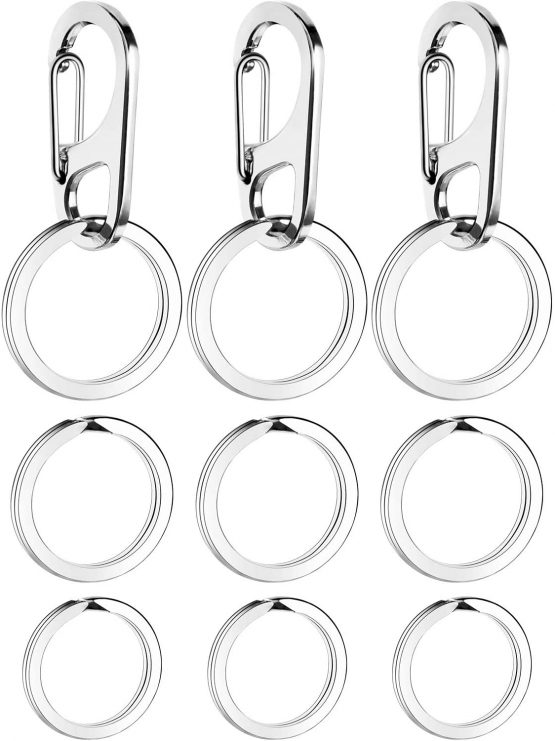 Jovitec 3 Sets Dog Tag Clip Durable Dog ID Tag with Rings for Dogs and Cats Collars Harnesses