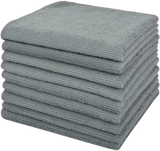 VIVOTE Microfiber Cleaning Cloth Kitchen Rags All-Purpose Washcloths Lint Free 9 Pack 12 inch X 12 inch Gray …
