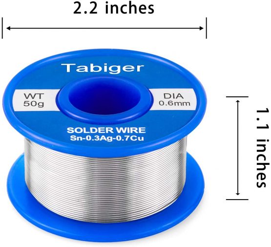 Tabiger 0.6mm Lead Free Solder Wire with Rosin Core for Electrical Soldering and DIY (Net 50g) - Image 2