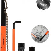 Oumers Bike Cassette Removal Tool with Chain whip and Auxiliary Wrench Bicycle Sprocket Removal Tools, Bicycle Cassette Lock Ring Removal Freewheel Remover Wrench Sprocket Remover
