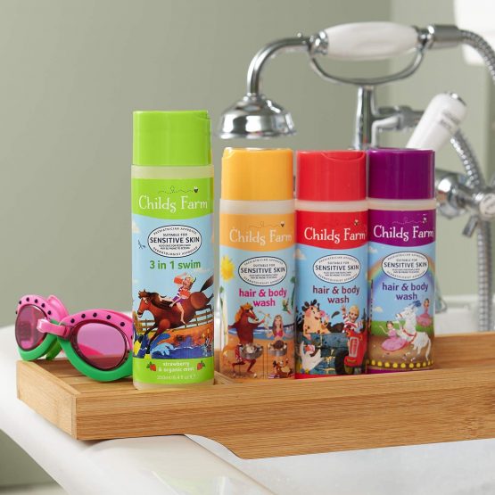 Childs Farm | 3 in 1 Swim | Strawberry & Organic Mint | Body Wash, Shampoo & Conditioner | Sensitive Skin | 250ml - Image 3