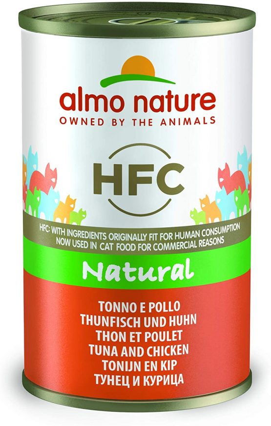 Almo Nature HFC Natural Wet Cat Food with Tuna and Chicken (Pack of