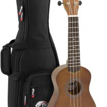 TIGER UKE12-NT-PD | Soprano Ukulele | with Padded Gig Bag | Starter Pack for Schools, Adults and Children | Natural