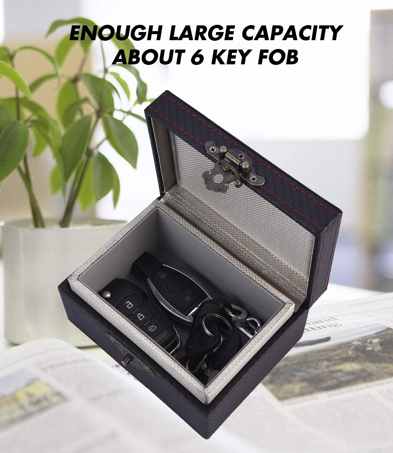 MONOJOY Faraday Box, Large Keyless Car Key Signal Blocker, Safe Anti Theft Key Box, Rfid