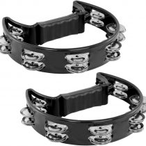 TIGER TAM14-2-BK | Half-Moon Tambourines | Black | Pack of 2