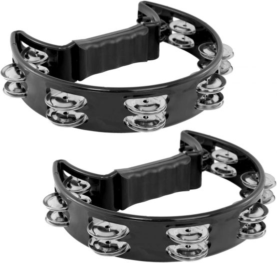 TIGER TAM14-2-BK | Half-Moon Tambourines | Black | Pack of 2