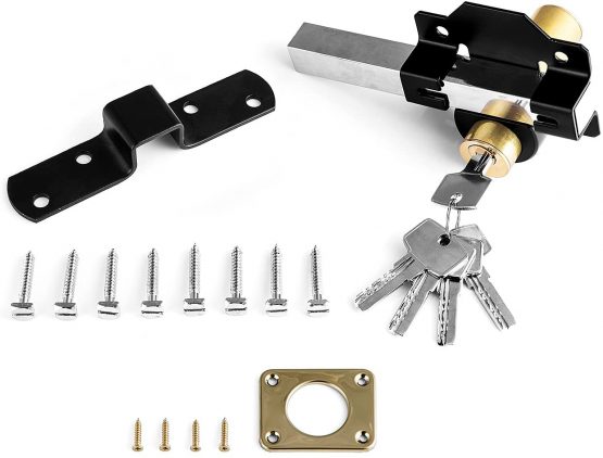 Concise Home 50mm Double Long Throw Gate Lock 5 Keys Garden Locking Both Sides - Image 3
