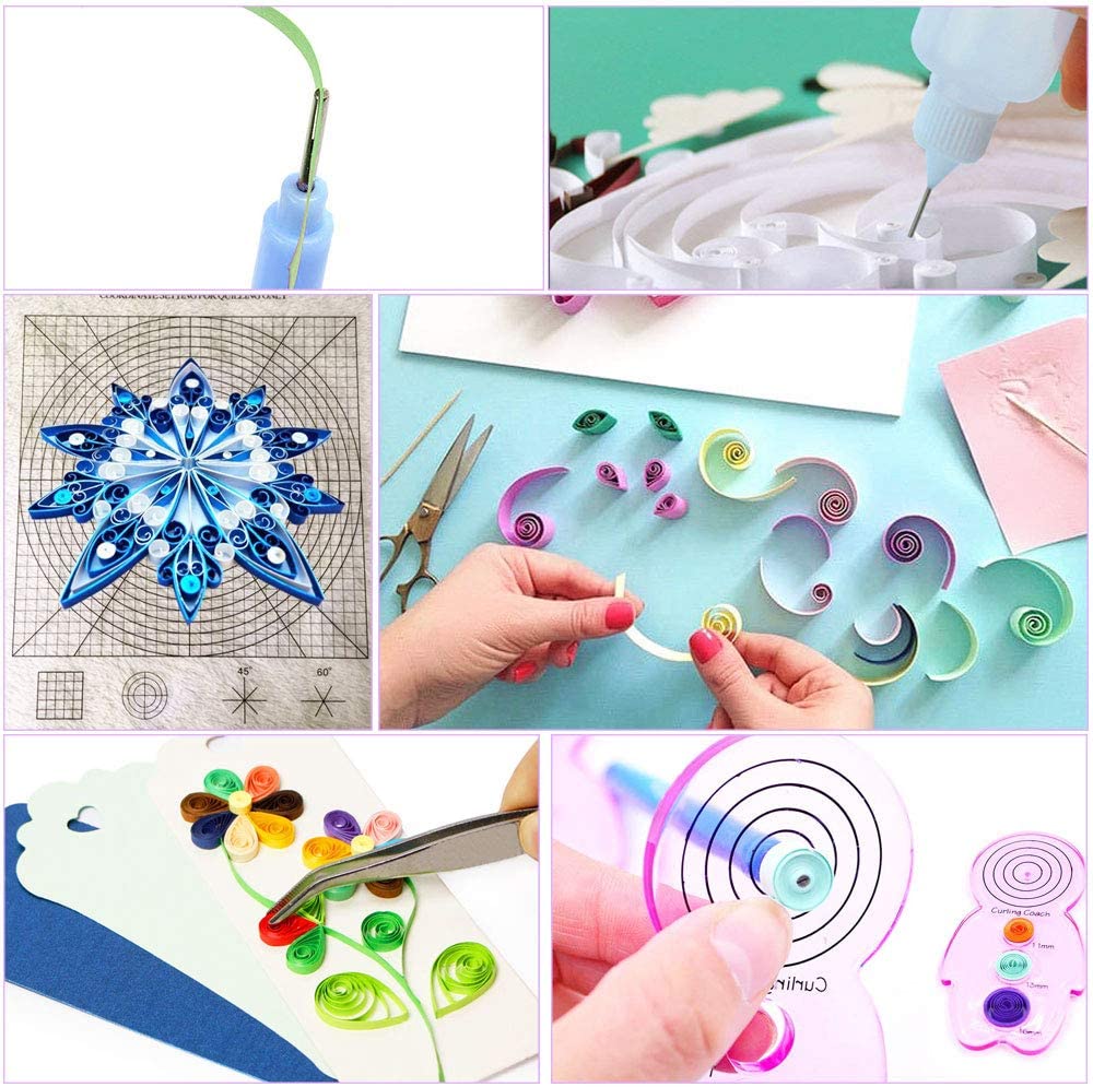 DECARETA Paper Quilling Set,Quilling Kits,600 Strips Quilling Paper 30