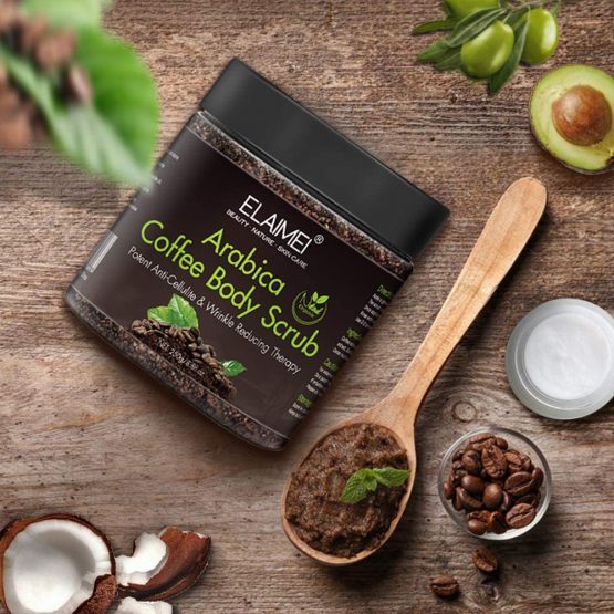 Natural Coffee Scrub with Organic Coffee Body Scrub, Best Acne, Anti Cellulite and Stretch Mark treatment, Spider Vein Therapy for Varicose Veins & Eczema - Image 4