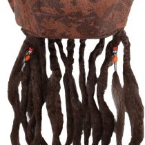 Caribbean Jack Sparrow Fancy Dress Hat With Hair & Beads