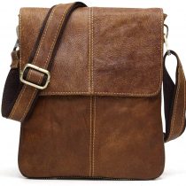 BAIGIO Vintage Leather Shoulder Messenger Bag for Men Adjustable Crossbody Satchel Handbag for Work School Business Travel