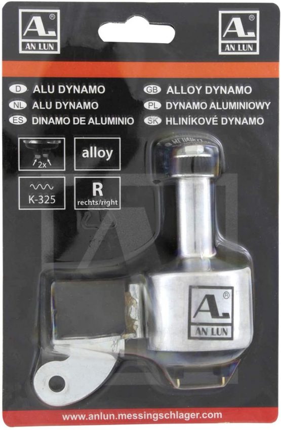 Anlun Unisex Adult Aluminium Dynamo with German Certification Mark 6V/3W Right Silver - Image 2