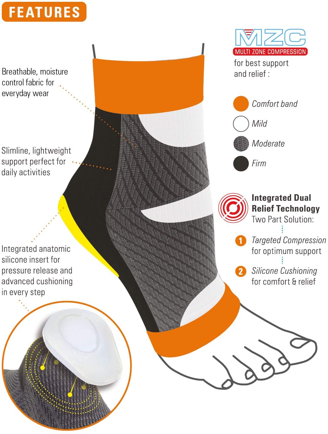 Neo-G Plantar Fasciitis Support Compression Socks for Plantar Fasciitis Foot Pain, Arch & Heel Pain Relief - Image 3