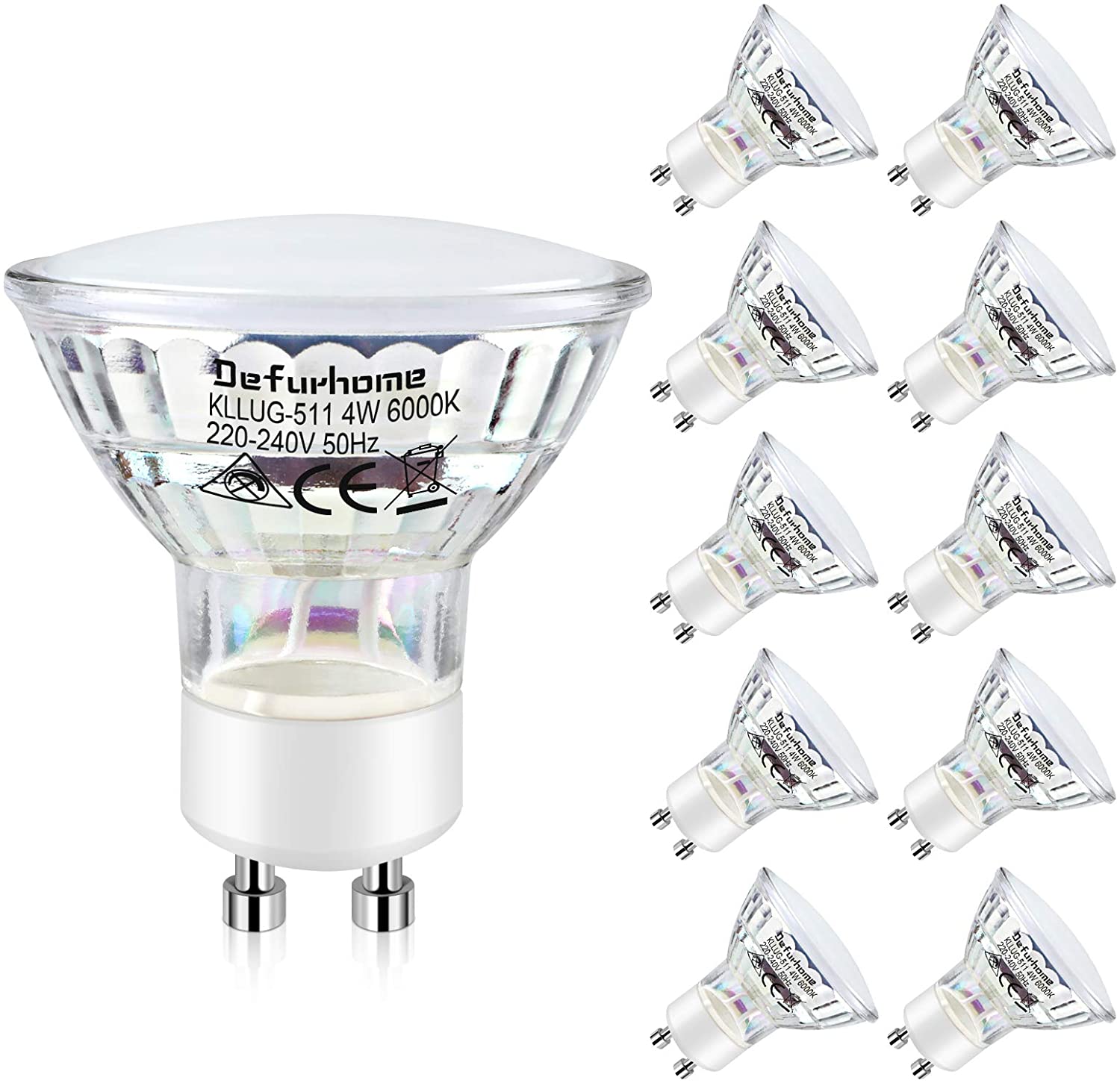 4W Coolligh 450Lm Defurhome Gu10 Led Light Bulbs,50W Halogen Bulbs Equivalent 