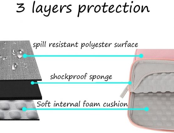 MOSISO Laptop Sleeve Compatible with 13-13.3 inch MacBook Air/Pro Retina, Notebook, Compatible with MacBook Pro 14 inch 2021 M1 Pro/M1 Max A2442, Polyester Multifunctional Briefcase Bag, Pink - Image 3