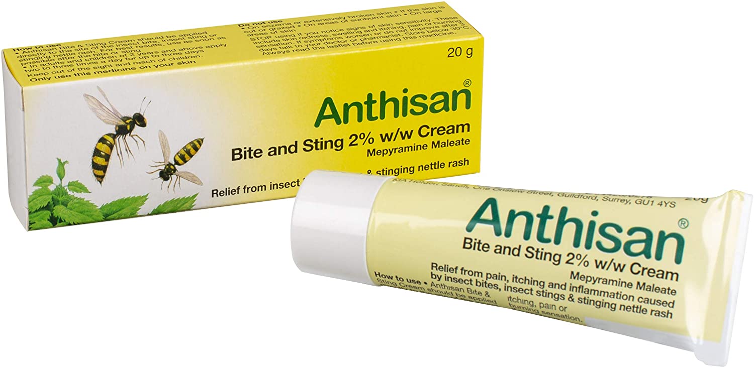 Anthisan Bite & Sting Cream Relief from insect bites, stings & stinging nettle rash, 20 g ( Pack of 1), New, 20 g (Pack of 1) - Image 3