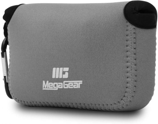 MegaGear MG1030 Ultra Light Neoprene Case with Carabiner for Panasonic Lumix DMC-LX10 Camera - Grey - Image 2