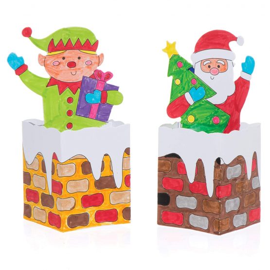 Baker Ross AR850 Chimney Pop-Up Colour in Cards for Kids Christmas Crafts and Decorations (Pack of 6), White - Image 3