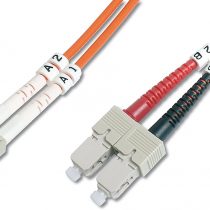 DIGITUS Professional Fiber Optic Patch Cable, OM2, Multi Mode, Duplex 50/125 micron orange Orange 1 m