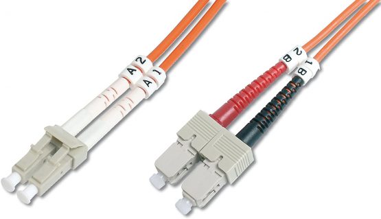 DIGITUS Professional Fiber Optic Patch Cable, OM2, Multi Mode, Duplex 50/125 micron orange Orange 1 m