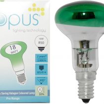 R50 Reflector Green Coloured 18 Watt = 25 Watt Halogen Energy Saving Light Bulb Ses E14 Small Screw Cap Lamp