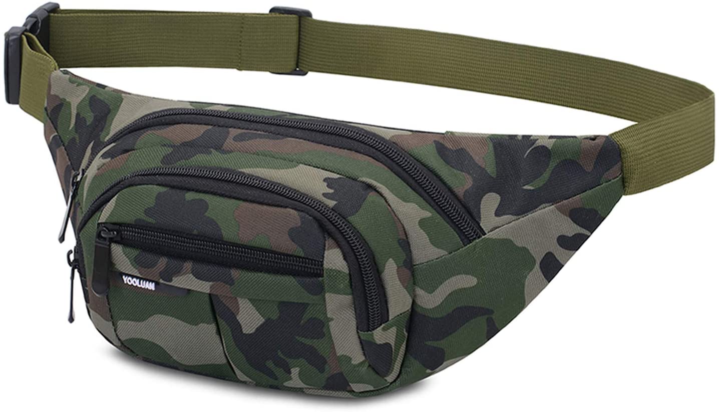 Waterproof Bum Bag Waist Fanny Packs Travel Hiking Outdoor Sport Money Hip Bag Pouch Pack Holiday Running Belt (Green#1)