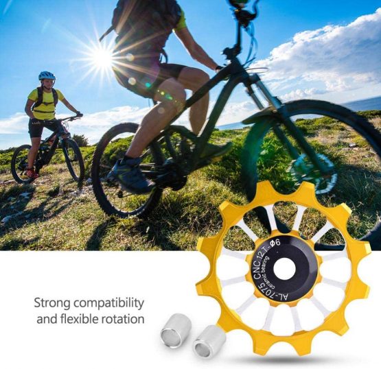 Bike Derailleur Pulley Aluminum Sealed Bearing Jockey Wheel Bicycle Guide Wheel Rear Derailleur Pulleys 12T Ceramic Aluminum Jockey Wheel Rear Fit 4/5/6mm Screws Support 7/8/9/10 speed - Image 4