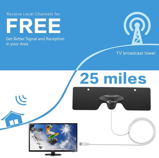 Indoor TV Aerial, SLx Ultra-Thin 4K Suitable Amplified Digital TV Aerial With Integrated 4G Filter HDTV Freeview Indoor HDTV Aerial with USB Powered Amplifier for Digital TV Signals - Image 4