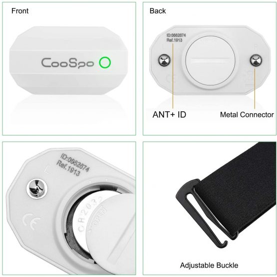 CooSpo Heart Rate Monitor Bluetooth ANT+ with Chest Strap for Running Cycling Gym and other Sports - Image 2