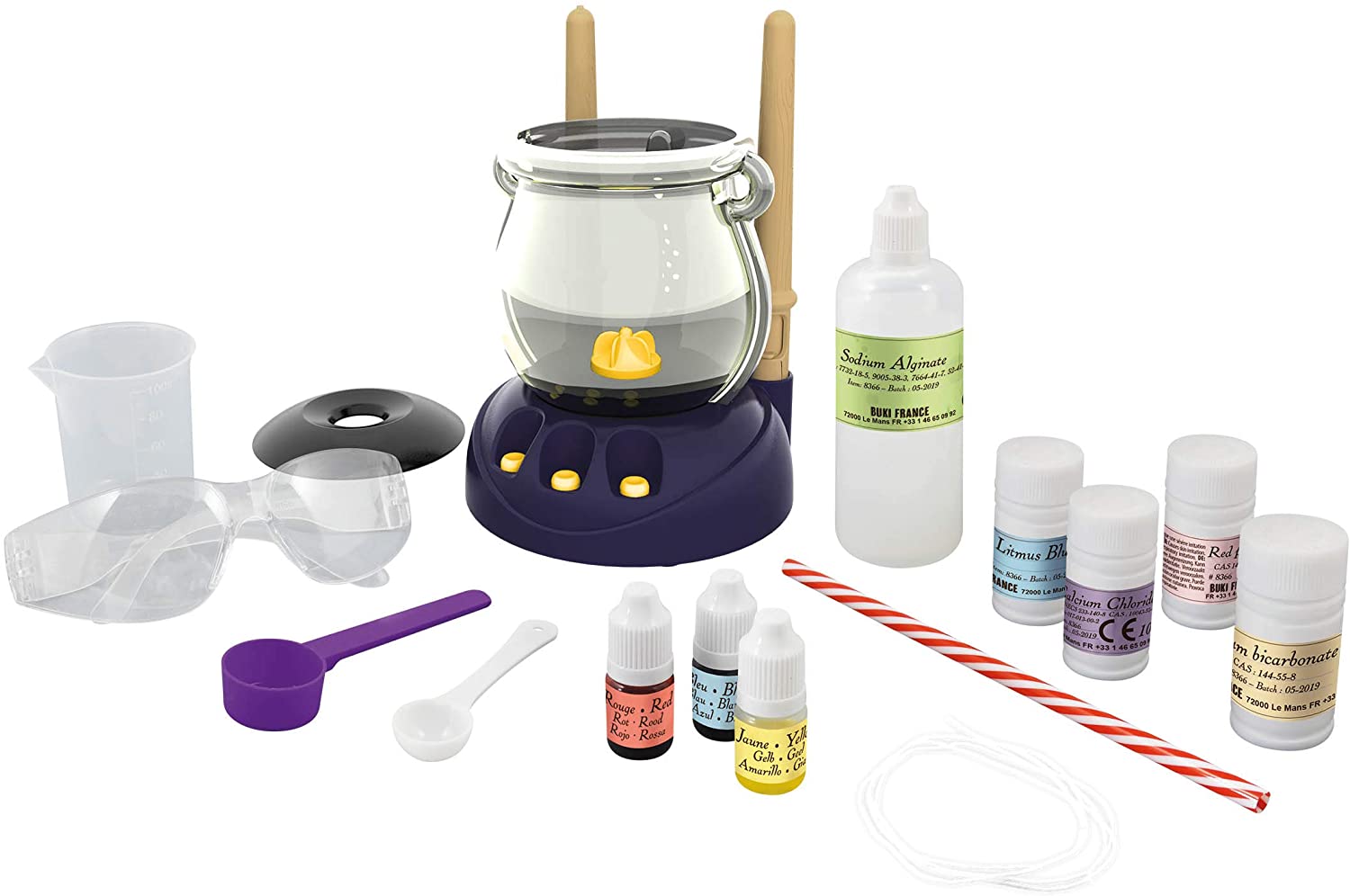 Buki Wizard Chemistry Science Kit for Kids, 30 Experiments with Light Effects & Smoke, Cauldron, Magic Wands - Image 3