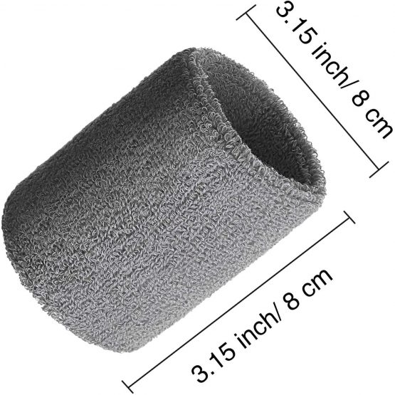 Bememo 12 Pack Sweatbands Sports Wristband Cotton Sweat Band for Men and Women, Good for Tennis, Basketball, Running, Gym, Working Out - Image 2
