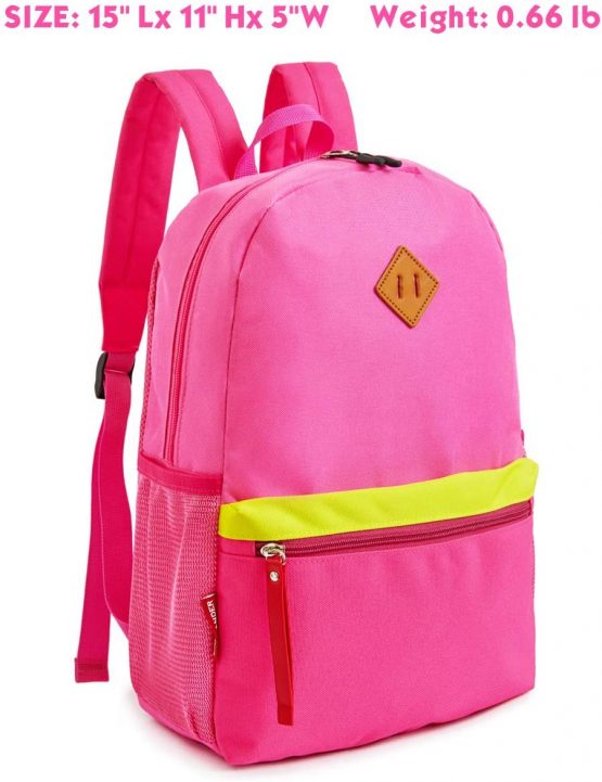 HawLander Toddler Backpack for Girls School Bags with Chest Buckle Pink 19 Liters - Image 2