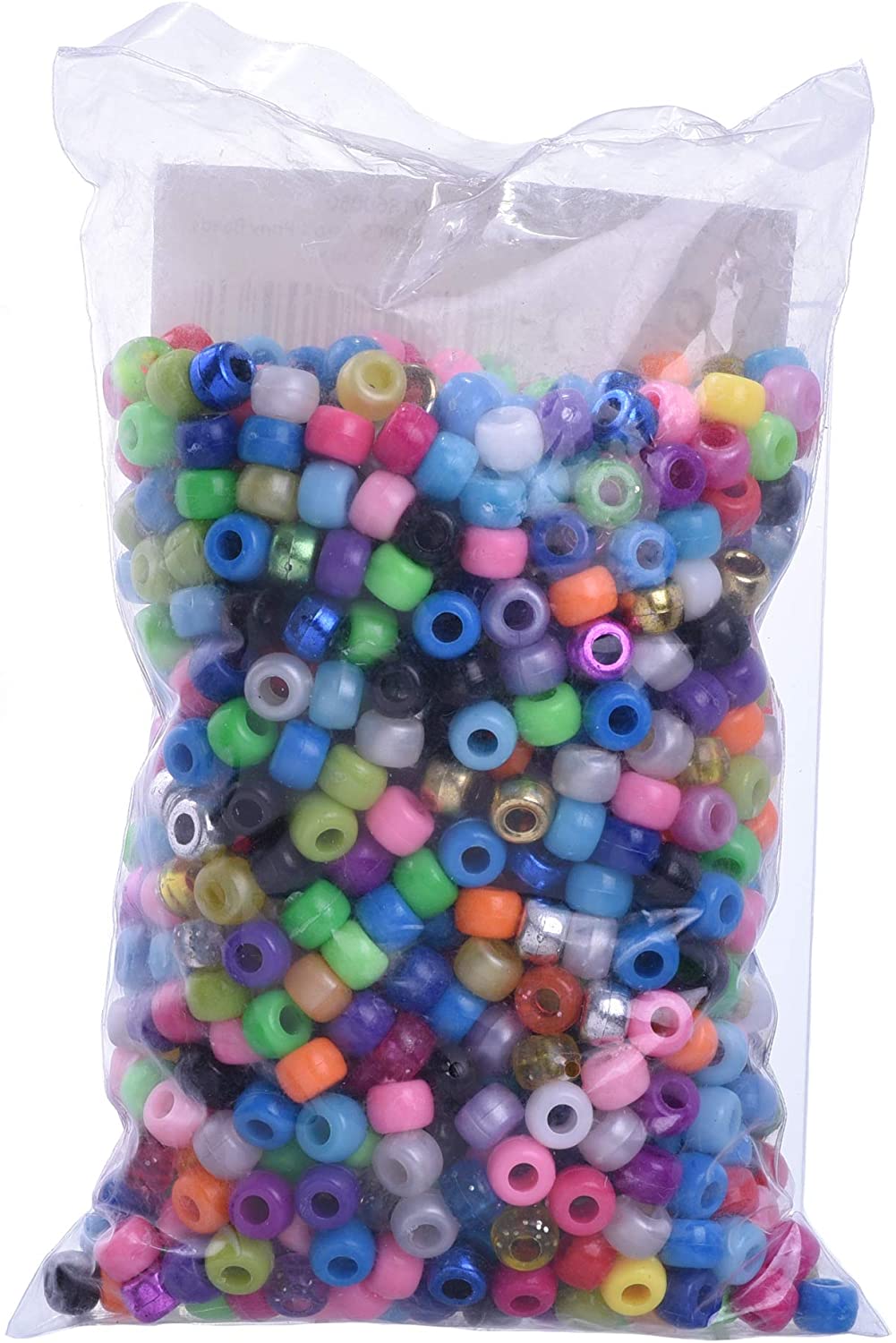 scola Pony Beads, 1,000 Pack, Assorted Colors, Metallic/Pearlised/Glitter/Bright, Jewellery Making, Craft - Image 3