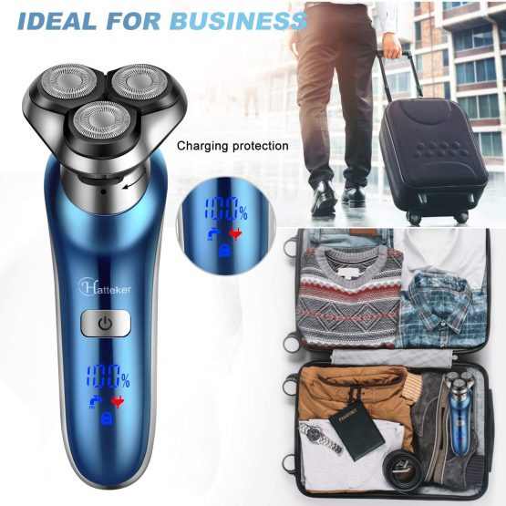 Hatteker Electric Shaver for Men Rotary Shaver Electric Razor Beard Trimmer Nose Hair Trimmer Cordless Wet Dry Face Brush 4 in 1 - Image 4