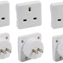 Invero® 5x Pack of UK to USA US America Canada Tourist Travel Plug Power Mains Adaptor - White