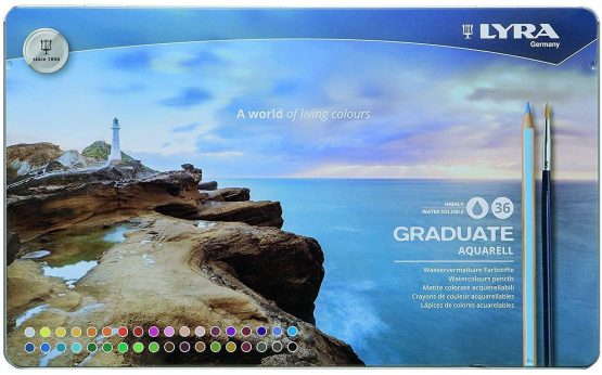 LYRA 2881360 GRADUATE AQUA PENCILS 36 METAL BOX