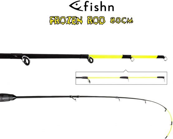 FISHN FROZEN Ice fishing, ice rod, ice fishing rod - length: 80cm - high resilience - handy and light – carbon, for fishing for all types of fish such as predatory fish - pike, perch pikeperch, trout - Image 2