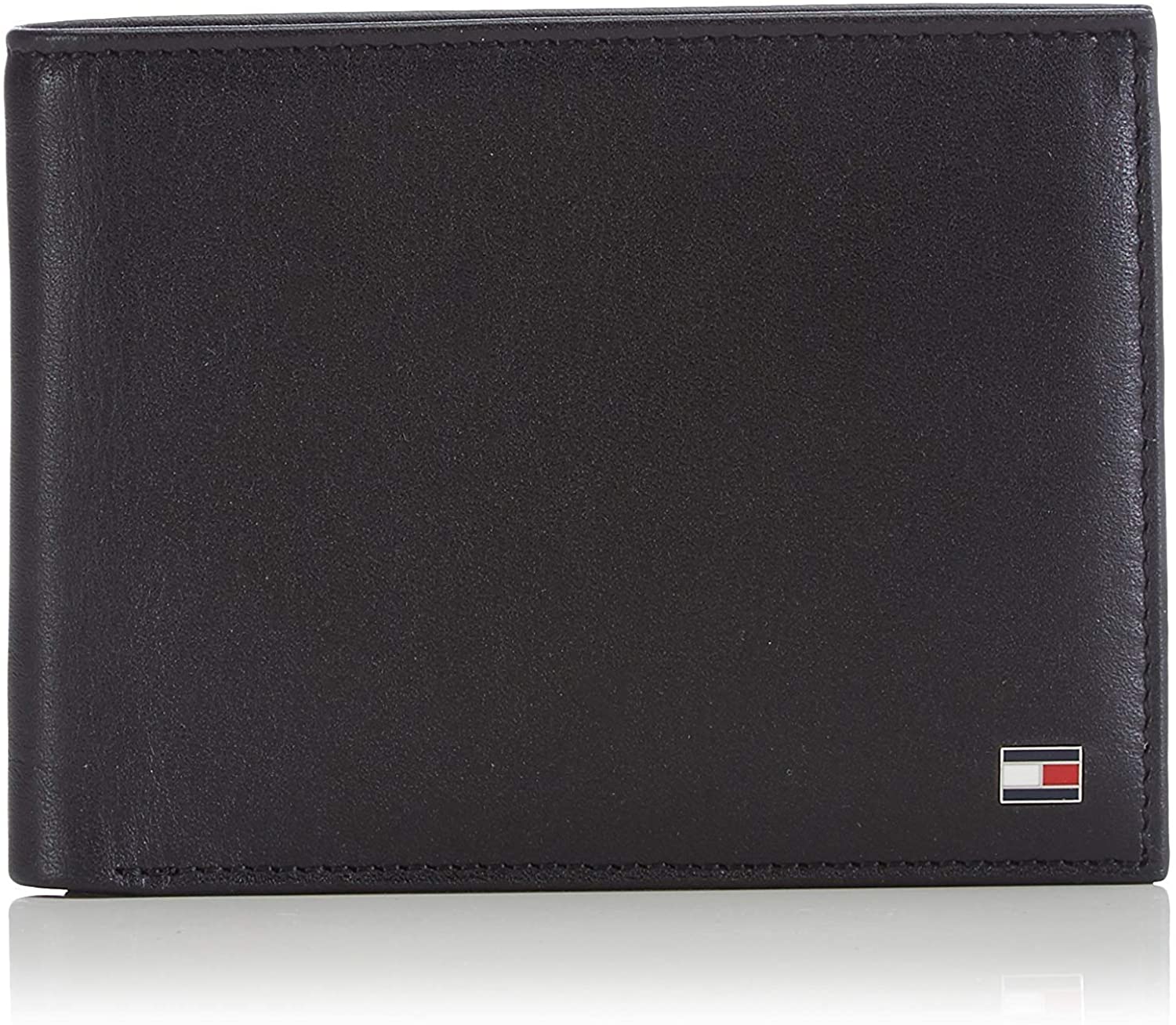Tommy Hilfiger Men’s Eton Wallet with Coin Pocket, Black (Black), One Size, OS