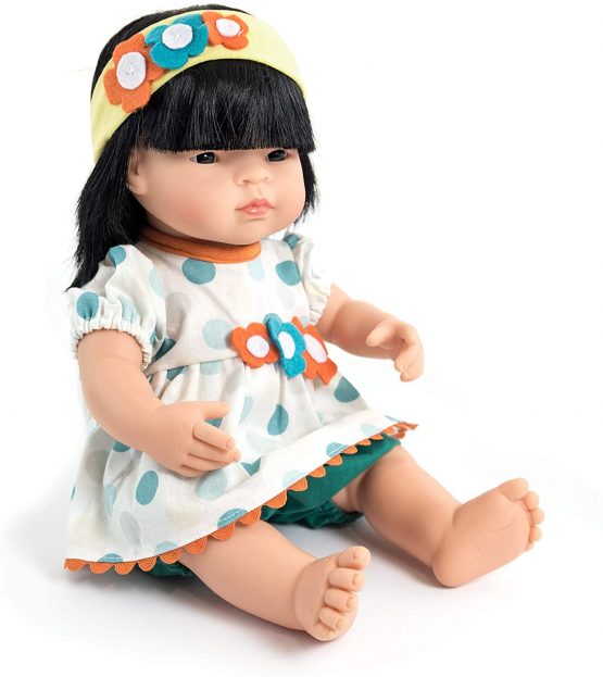 Miniland Miniland31056 Baby Doll Asian Girl W/O Underwear, Multi-Color - Image 3
